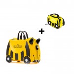Trunki komplet kovček čmrlj Bernard in rumena torbica za malico