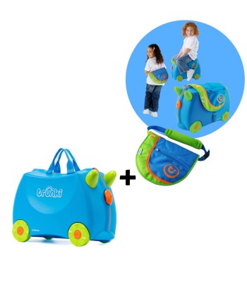 Trunki komplet kovček Trixie in Saddle Bag modra